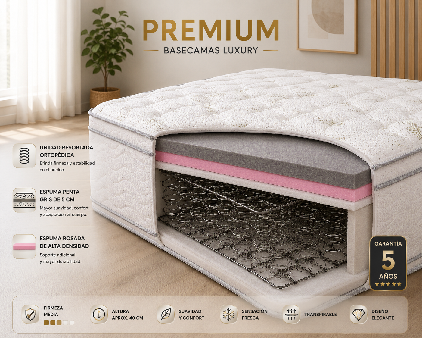 COLCHON PREMIUM — BASECAMAS LUXURY