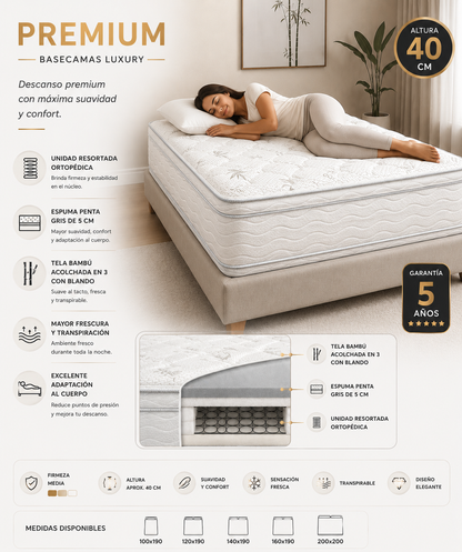 COLCHON PREMIUM — BASECAMAS LUXURY
